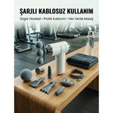 Skygo Taşınabilir Şarjlı Kas Masaj Tabancası Derin Doku Masajı Için 8 Başlıklı Profesyonel Cihaz