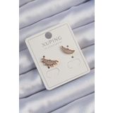 Skygo TJ-BKP9429 Xuping Rose Renk Zirkon Taşlı Ay Ve Güneş Tasarımlı Küpe