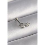 Skygo TJ-PR1245 316L Çelik Gümüş Renk Zirkon Taşlı Yıldız Tragus Piercing