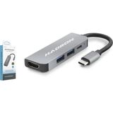Skygo Type-C Combo Hub HDMI 4K Usb3.0 Pd 4 Port (GRI,HDX7840)