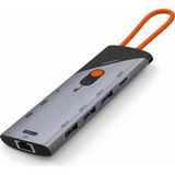 Skygo Type-C Combo Hub HDMI Dp Pd Lan Kart Okuyucu 9 Port Gri HDX7878