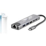 Skygo Type-C Hub HDMI 4K USB 3.0 Lan 6 Port - Gri HDX7791