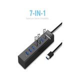 Skygo UL307 7 Port USB 3.0 Hub USB Hub 3.0 Çoğaltıcı 7 Port USB Hub 5 Gbps USB Splitter USB Çoklayıcı - 1 GB - 00-Siyah - Beyaz - Option-1