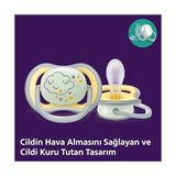 Skygo Ultra Air Gece Emzik, 18 Ay+, 2’li Paket, Karanlıkta Parlayan, Ortodontik Silikon, Geniş Hava Delikli, Mikrodalga Sterilize Edilebilir, Bpa Içermez, SCF376/01 - 0- Koyu Mavi - 0 - 1 Ay