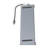 Skygo Usb-C 12IN1 Hub Çoklayıcı Adaptör MacBook ile Uyumlu Çift HDMI VGA RJ45 Ethernet USB 3.0 Sd Tf Kart Okuyucu Pd Şarj Dock Station - 1 GB - 00-Siyah - Beyaz - Option-1
