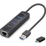 Skygo USB Type-C 3.2 Gen1 Hub Ethernet Gigabit 4 Port Siyah RJ4503