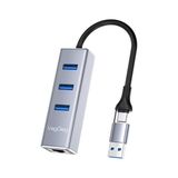 Skygo USB ve Type-C Gigabit Ethernet Adaptörü 3 Port USB 3.0 Çoklayıcı Hub - 1 GB - 00-Siyah - Beyaz - Option-1