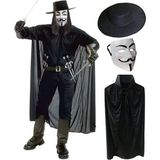 Skygo V For Vendetta Maskesi Şapkası Ve Pelerin Kostüm Seti Yetişkin Boy