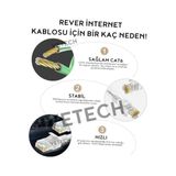 Skygo Vetech Cat6 20 Metre Ethernet Kablosu Fabrikasyon Internet Kablo Network Ağ Kablosu - 1 GB - 00-Siyah - Beyaz - Option-1