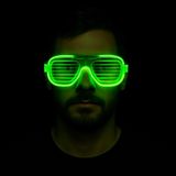 Skygo Yeşil Led Işıklı Parti Gözlüğü – Neon Glow Şerit Gözlük 3 Modlu