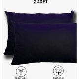 Skyline 2 Adet Pamuk Siyah Yastık Kılıfı 50X70CM | Fermuarlı Yastık Kılıfı - 50 x 70