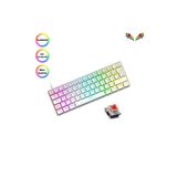SKYLOONG Trol Red Switch Mini Oyun Klavyesi Gaming Mekanik 62 Tuşlu 18 Led Usb Tip-c Kablosu Beyaz