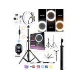 SKYNEX 14 Inç Kumandalı Youtuber Tiktok Çekim Işıklı Telefon Tutucu Makyaj Işığı Ring Light 2.1 M Tripod