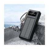 Skynex Acl 20000 Mah Powerbank Göstergeli Powerbank Solar Fenerli Güneş Enerjili Type C - Lightning - Micro USB - USB Kablolu Powerbank Taşınabilir Şarj Aleti Hızlı Şarj Aleti Powerbank Pw-60 - Siyah