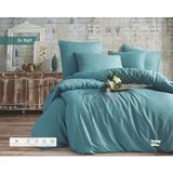 Skyrose 1 cm Çizgili Saten Nevresim Takımı Çift Kişilik Skyrosevipcollection - 220 x 240 cm - Su Yeşili