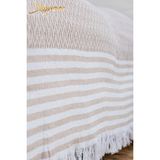 Skyrose Natural Pamuklu Koltuk Örtüsü 170 x 210 Koltuk Şalı - 170 x 210 cm - Krem