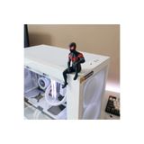 Skytrend Spider Man Miles Morales Duvara Oturan 3D Baskı Figür,Çocuk Odası Süper Kahraman Dekoru,Örümcek Adam Oturan Figür,Masa Üstü Dekor,Raf Süsü, Erkek Çocuk Hediyesi,Doğum Günü Hediyesi