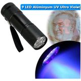 SkyWolfEye Taşınabilir 9 Led Ultra Violet El Feneri - Uv El Feneri