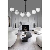 ŞL Şef Light Altina 6'li Siyah Modern Lüks Avize - Beyaz