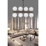 ŞL Şef Light Lagos 8'li Siyah Modern Lüks Avize - Beyaz