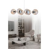 ŞL Şef Light Luxury Modern Tasarım Beyaz 6'li Bal Glop Camlı Avize - Bal Cam