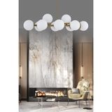 ŞL Şef Light Luxury Modern Tasarım Eskitme 10'lü Beyaz Glop Camlı Avize