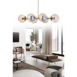 ŞL Şef Light Luxury Modern Tasarım Eskitme 6'li Bal Glop Camlı Avize - Bal Cam