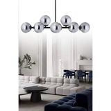 ŞL Şef Light Luxury Modern Tasarım Siyah 10'lü Füme Glop Camlı Avize - Beyaz