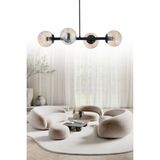 ŞL Şef Light Luxury Modern Tasarım Siyah 4'lü Bal Glop Camlı Avize - Bal Cam