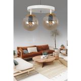 ŞL Şef Light Tepsi Beyaz 2'li Bal Glop Camlı Avize - Bal Cam