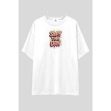 Slay The Day Baskılı T-Shirt | Unisex %100 Pamuk Siyah & Beyaz Renkli Yazılı Özel Tasarım Tee - XL