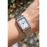 Slazenger 22MM Dikdörtgen Kasa Kadın Kol Saati | Gümüş & Rose Gold Renk Çelik Kordon, 5ATM - Gümüş - Rose