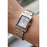 Slazenger 23MM Dikdörtgen Kasa Kadın Kol Saati | Silver & Rose Gold Renk Çelik Kordon, Sedef Kadran - Gümüş - Rose