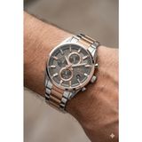 Slazenger 42MM Silver Rose Gold Erkek Kol Saati | Çelik Kordon, Multifonksiyon, 10ATM - Gümüş - Rose
