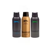 Slazenger Active Sport Deodorant Sprey Set, 3x150ml, Gold, Yeşil, Mavi, Erkek