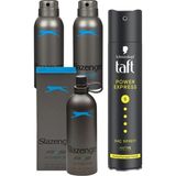 Slazenger Activesport Mavi Edt Erkek Parfüm 125 ml + 2 Deodorant 150ML + Taft-Power Express Saç Spreyi 250 ml - 150 ml