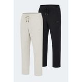 Slazenger Blıtz 2 Li Set Erkek Cepli Eşofman Altı - Siyah - Gri