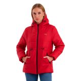 Slazenger CALLU Kadın Kapüşonlu Şişme Kırmızı Mont & Kaban