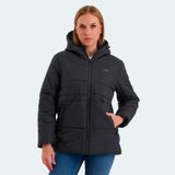 Slazenger CALLU Kadın Kapüşonlu Şişme Siyah Mont & Kaban - 2XL