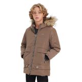 Slazenger CAMELIA Unisex Çocuk Kapüşonlu Bej Mont & Kaban