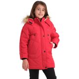 Slazenger CAMRON Kız Çocuk Kapüşonlu Şişme Kırmızı Mont & Kaban