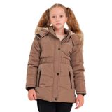 Slazenger CANDY Kız Çocuk Kapüşonlu Şişme Bej Mont & Kaban