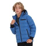 Slazenger CAPTAIN Unisex Çocuk Kapüşonlu Şişme Saks Mavi Mont & Kaban