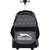 Slazenger Çekçekli Okul Sırt Çantası Siyah Desenli (21878) – Tekerlekli Büyük Boy Çanta - Beyaz - Siyah