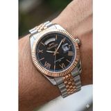 Slazenger Day Date Tasarım Erkek Kol Saati | 41MM, Paslanmaz Çelik Kordonlu, 10ATM - Gümüş - Rose