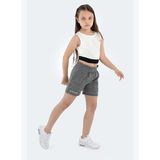 Slazenger DEVARAJ IN Kız Çocuk Cepli Koyu Gri Şort