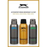 Slazenger Erkek Deodorant Serisi Mavi-Yeşil-Gold 150 ml Aktif Spor Koku