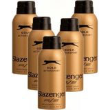 Slazenger Erkek Gold Deodorant Sprey 150ML X5 Odunsu Koku Tüm Cilt Tipleri İçin