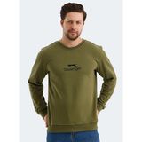 Slazenger Erkek Haki Sweatshirt Klasik Stil Uzun Kollu Normal Kalıp %87 Pamuk