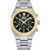 Slazenger Erkek Kol Saati – 43 Mm, Gümüş Metal Kordon, Koyu Yeşil Kadran, 5 Atm - Gümüş - Altın